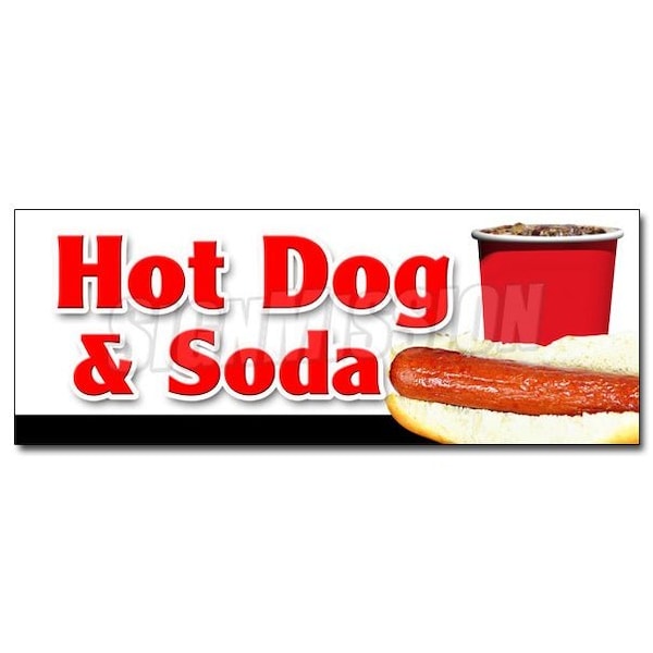 Signmission HOT DOG & SODA COMBO DECAL sticker all beef drink frank meal deal chili, D-36 Hot Dogs & Soda Combo D-36 Hot Dogs & Soda Combo - main